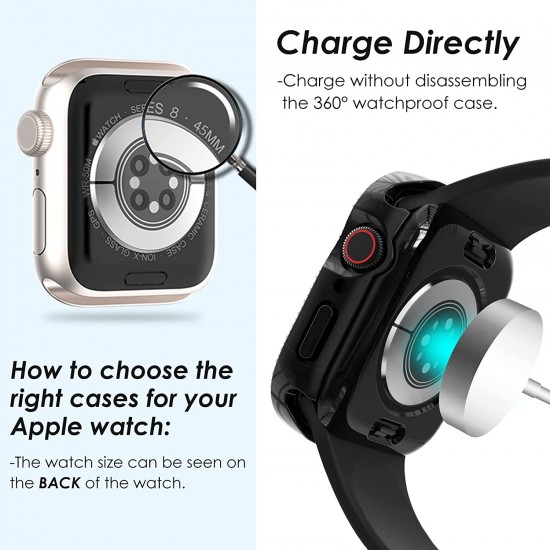 Bling Watch Protective Case with Built-in Screen Protector for Apple Watch Ultra SE Series 8 7 6 5 4 3 2 1