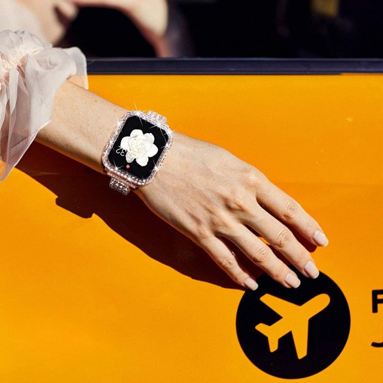 Bling Watch Protective Case with Built-in Screen Protector for Apple Watch Ultra SE Series 8 7 6 5 4 3 2 1