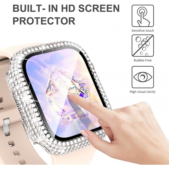 Bling Watch Protective Case with Built-in Screen Protector for Apple Watch Ultra SE Series 8 7 6 5 4 3 2 1
