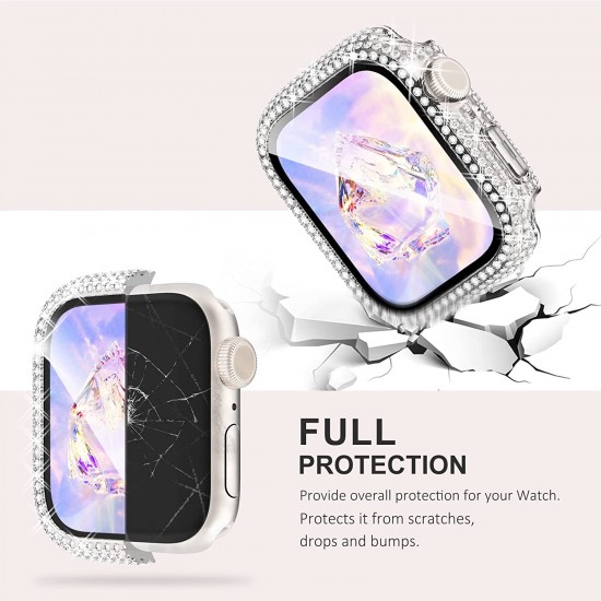 Bling Watch Protective Case with Built-in Screen Protector for Apple Watch Ultra SE Series 8 7 6 5 4 3 2 1