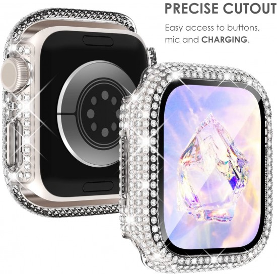 Bling Watch Protective Case with Built-in Screen Protector for Apple Watch Ultra SE Series 8 7 6 5 4 3 2 1