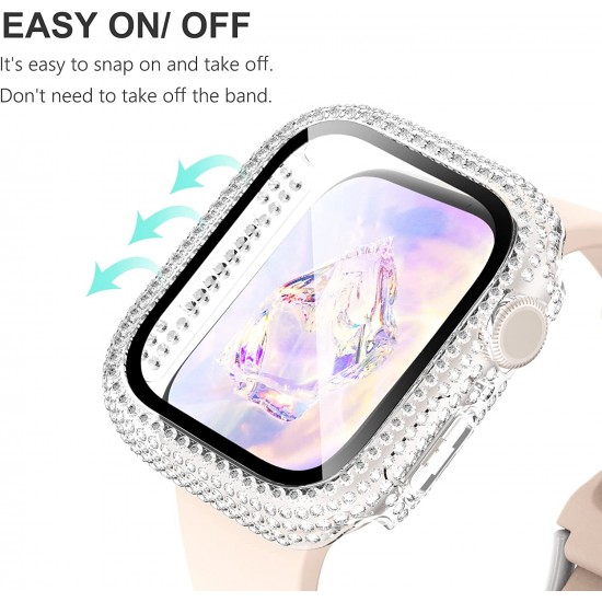 Bling Watch Protective Case with Built-in Screen Protector for Apple Watch Ultra SE Series 8 7 6 5 4 3 2 1