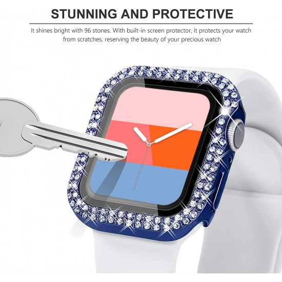 Bling Watch Protective Case with Built-in Screen Protector for Apple Watch Ultra SE Series 8 7 6 5 4 3 2 1