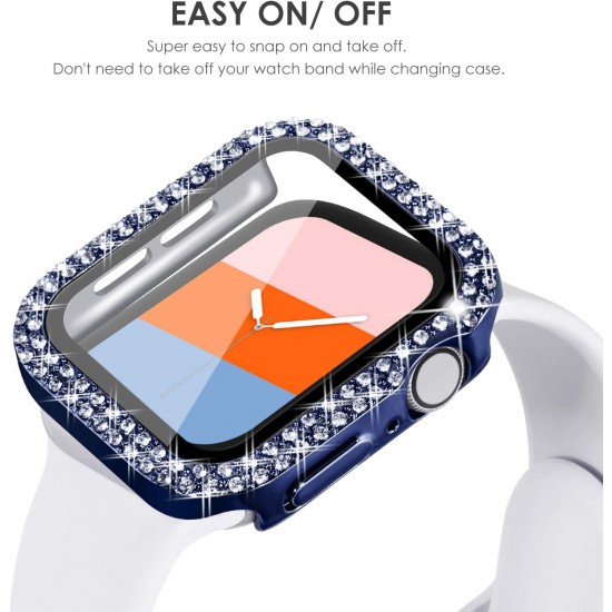 Bling Watch Protective Case with Built-in Screen Protector for Apple Watch Ultra SE Series 8 7 6 5 4 3 2 1