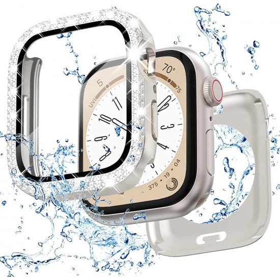 Bling Watch Protective Case with Built-in Screen Protector for Apple Watch Ultra SE Series 8 7 6 5 4 3 2 1