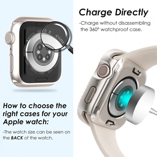 Bling Watch Protective Case with Built-in Screen Protector for Apple Watch Ultra SE Series 8 7 6 5 4 3 2 1