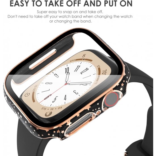 Bling Watch Protective Case with Built-in Screen Protector for Apple Watch Ultra SE Series 8 7 6 5 4 3 2 1