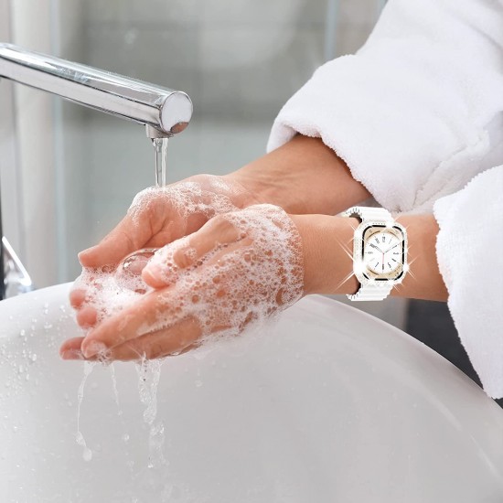 Bling Watch Protective Case with Built-in Screen Protector for Apple Watch Ultra SE Series 8 7 6 5 4 3 2 1
