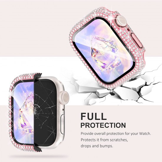 Bling Watch Protective Case with Built-in Screen Protector for Apple Watch Ultra SE Series 8 7 6 5 4 3 2 1