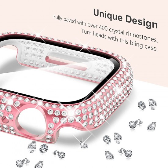 Bling Watch Protective Case with Built-in Screen Protector for Apple Watch Ultra SE Series 8 7 6 5 4 3 2 1