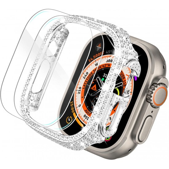 Bling Watch Protective Case with Built-in Screen Protector for Apple Watch Ultra SE Series 8 7 6 5 4 3 2 1