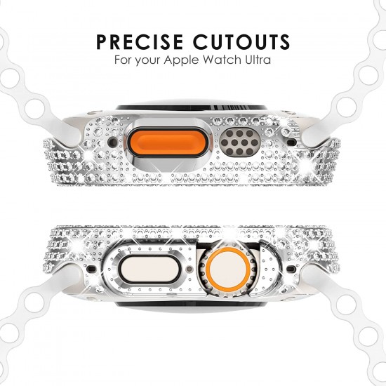 Bling Watch Protective Case with Built-in Screen Protector for Apple Watch Ultra SE Series 8 7 6 5 4 3 2 1