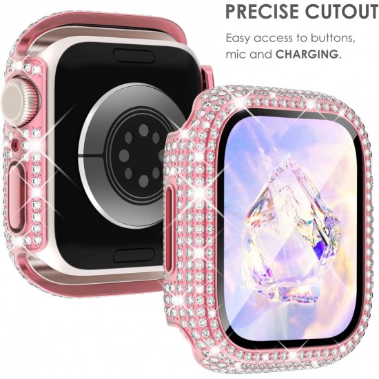 Bling Watch Protective Case with Built-in Screen Protector for Apple Watch Ultra SE Series 8 7 6 5 4 3 2 1