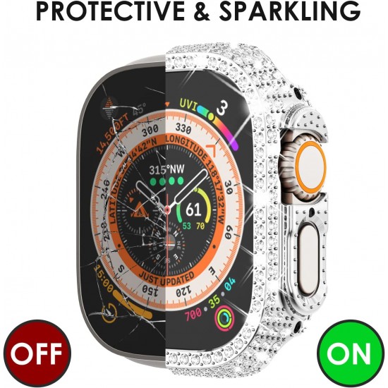 Bling Watch Protective Case with Built-in Screen Protector for Apple Watch Ultra SE Series 8 7 6 5 4 3 2 1