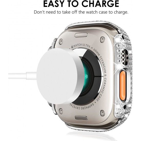 Bling Watch Protective Case with Built-in Screen Protector for Apple Watch Ultra SE Series 8 7 6 5 4 3 2 1