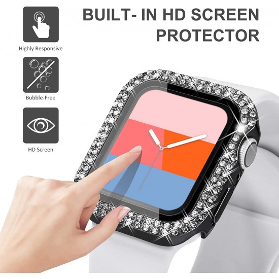 Bling Watch Protective Case with Built-in Screen Protector for Apple Watch Ultra SE Series 8 7 6 5 4 3 2 1