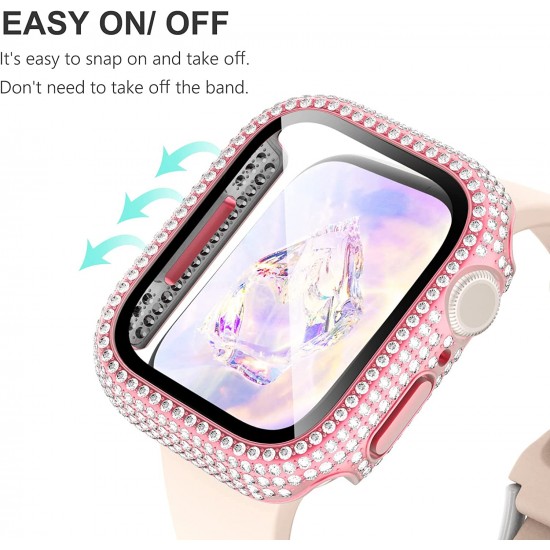 Bling Watch Protective Case with Built-in Screen Protector for Apple Watch Ultra SE Series 8 7 6 5 4 3 2 1