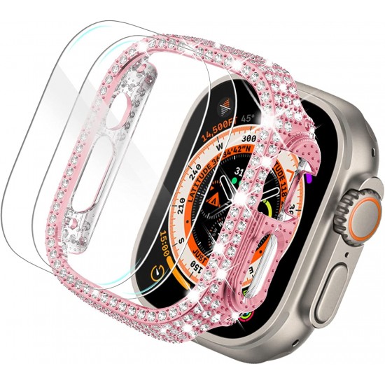 Bling Watch Protective Case with Built-in Screen Protector for Apple Watch Ultra SE Series 8 7 6 5 4 3 2 1