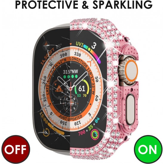 Bling Watch Protective Case with Built-in Screen Protector for Apple Watch Ultra SE Series 8 7 6 5 4 3 2 1
