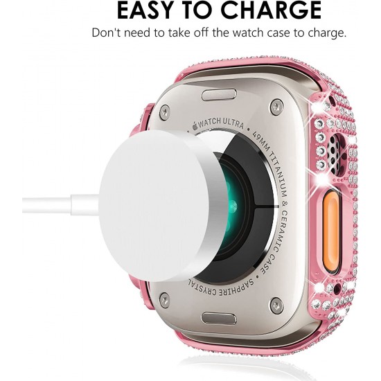 Bling Watch Protective Case with Built-in Screen Protector for Apple Watch Ultra SE Series 8 7 6 5 4 3 2 1