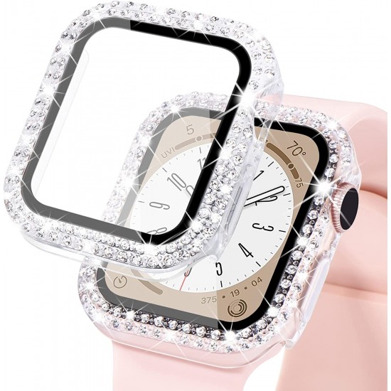 Bling Watch Protective Case with Built-in Screen Protector for Apple Watch Ultra SE Series 8 7 6 5 4 3 2 1