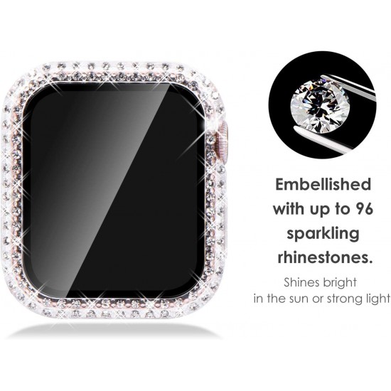 Bling Watch Protective Case with Built-in Screen Protector for Apple Watch Ultra SE Series 8 7 6 5 4 3 2 1
