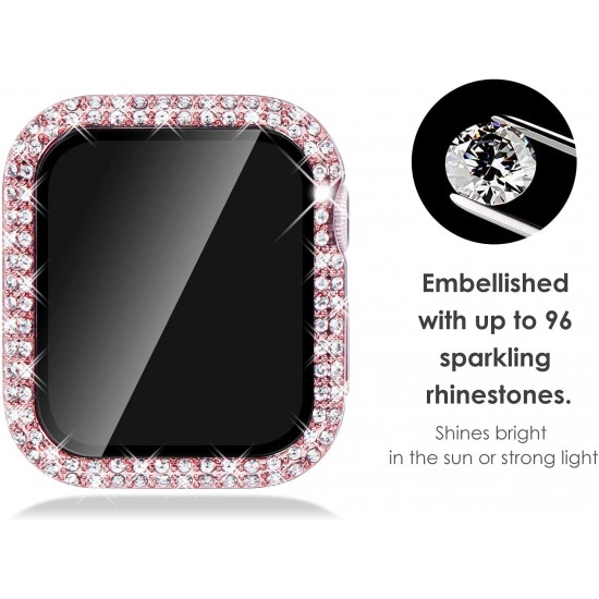 Bling Watch Protective Case with Built-in Screen Protector for Apple Watch Ultra SE Series 8 7 6 5 4 3 2 1