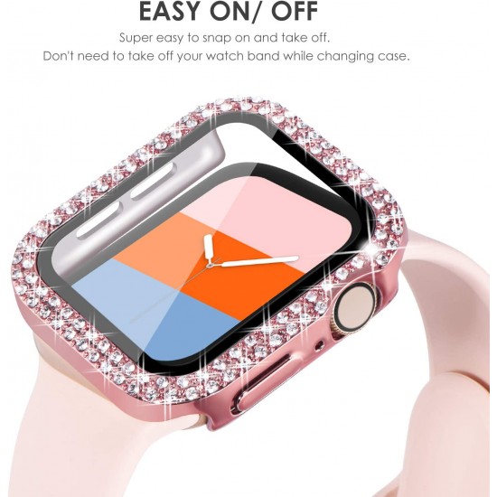 Bling Watch Protective Case with Built-in Screen Protector for Apple Watch Ultra SE Series 8 7 6 5 4 3 2 1