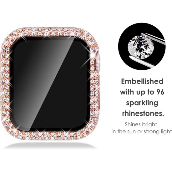 Bling Watch Protective Case with Built-in Screen Protector for Apple Watch Ultra SE Series 8 7 6 5 4 3 2 1
