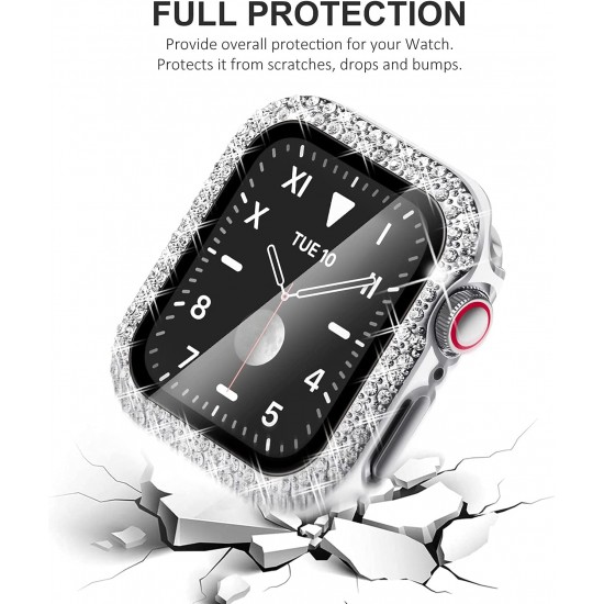 Bling Watch Protective Case with Built-in Screen Protector for Apple Watch Ultra SE Series 8 7 6 5 4 3 2 1