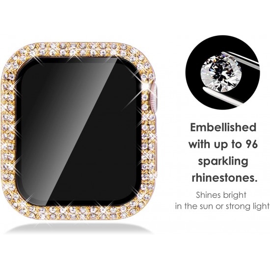 Bling Watch Protective Case with Built-in Screen Protector for Apple Watch Ultra SE Series 8 7 6 5 4 3 2 1
