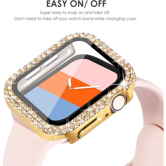 Bling Watch Protective Case with Built-in Screen Protector for Apple Watch Ultra SE Series 8 7 6 5 4 3 2 1