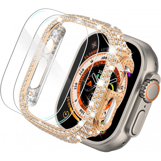 Bling Watch Protective Case with Built-in Screen Protector for Apple Watch Ultra SE Series 8 7 6 5 4 3 2 1