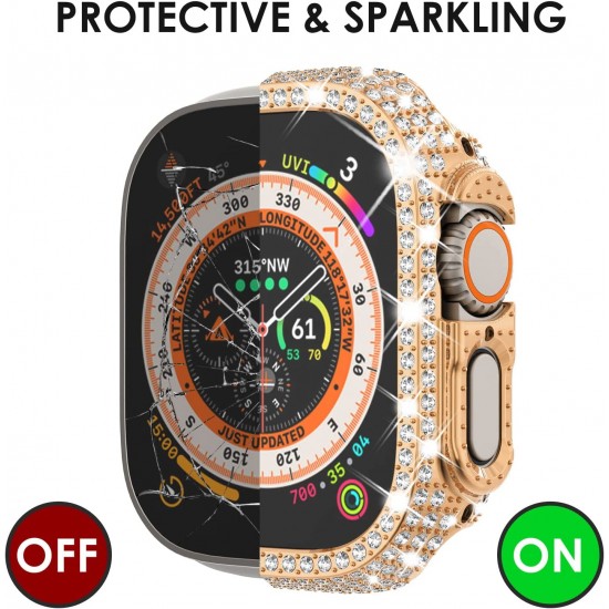 Bling Watch Protective Case with Built-in Screen Protector for Apple Watch Ultra SE Series 8 7 6 5 4 3 2 1