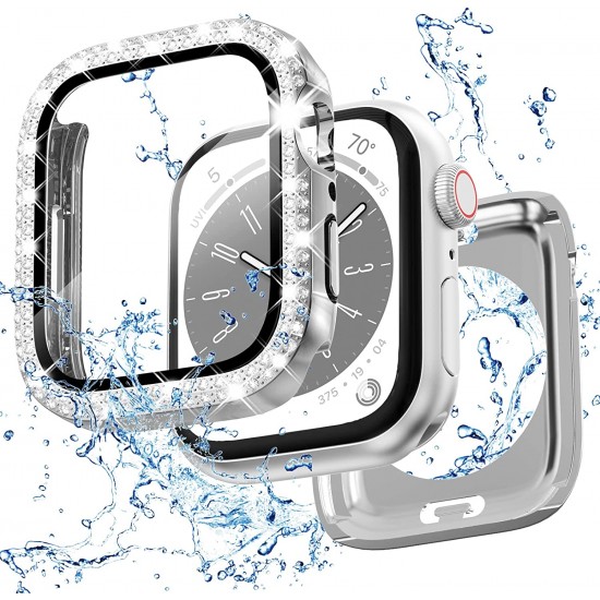 Bling Watch Protective Case with Built-in Screen Protector for Apple Watch Ultra SE Series 8 7 6 5 4 3 2 1