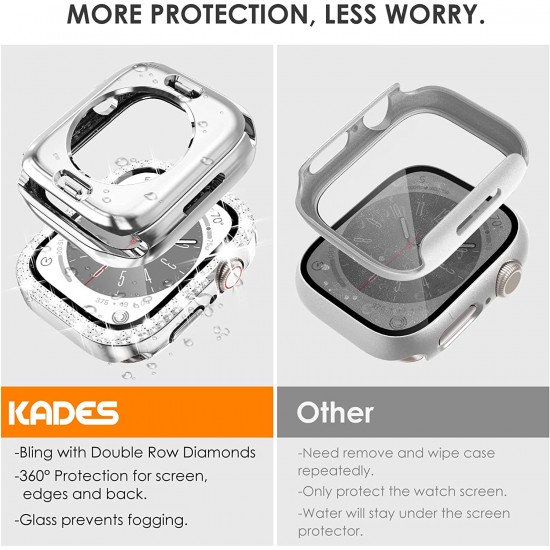 Bling Watch Protective Case with Built-in Screen Protector for Apple Watch Ultra SE Series 8 7 6 5 4 3 2 1