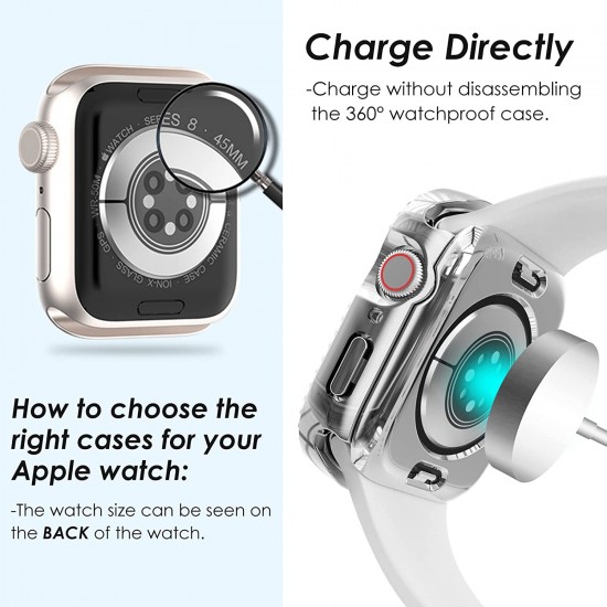 Bling Watch Protective Case with Built-in Screen Protector for Apple Watch Ultra SE Series 8 7 6 5 4 3 2 1