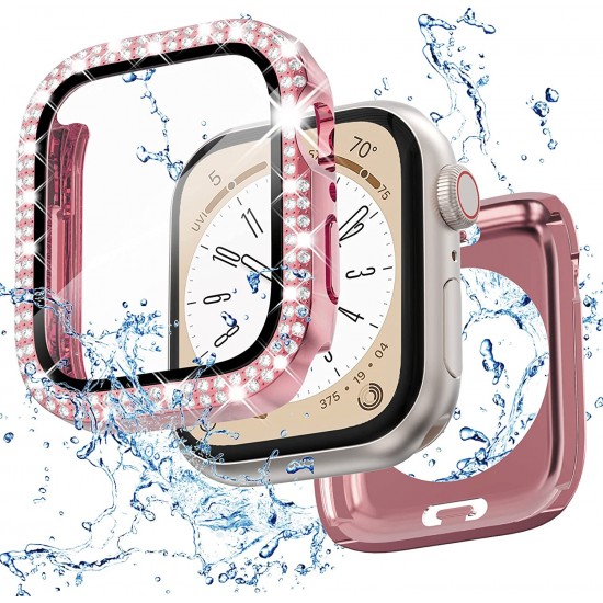 Bling Watch Protective Case with Built-in Screen Protector for Apple Watch Ultra SE Series 8 7 6 5 4 3 2 1