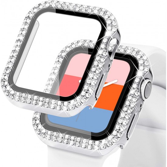 Bling Watch Protective Case with Built-in Screen Protector for Apple Watch Ultra SE Series 8 7 6 5 4 3 2 1