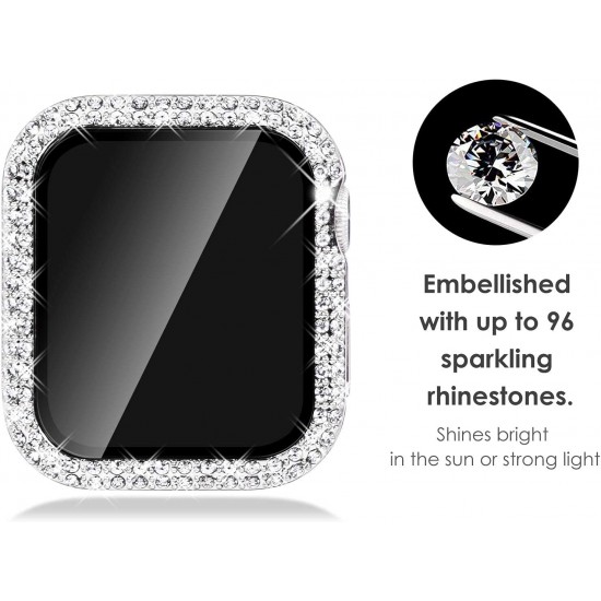 Bling Watch Protective Case with Built-in Screen Protector for Apple Watch Ultra SE Series 8 7 6 5 4 3 2 1