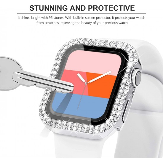 Bling Watch Protective Case with Built-in Screen Protector for Apple Watch Ultra SE Series 8 7 6 5 4 3 2 1