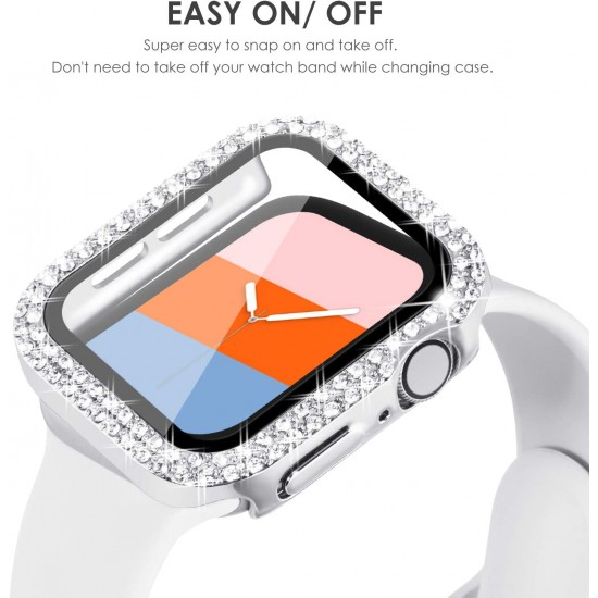 Bling Watch Protective Case with Built-in Screen Protector for Apple Watch Ultra SE Series 8 7 6 5 4 3 2 1