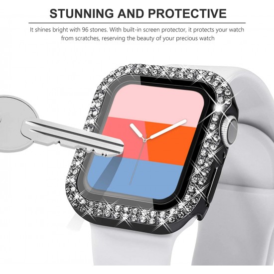 Bling Watch Protective Case with Built-in Screen Protector for Apple Watch Ultra SE Series 8 7 6 5 4 3 2 1
