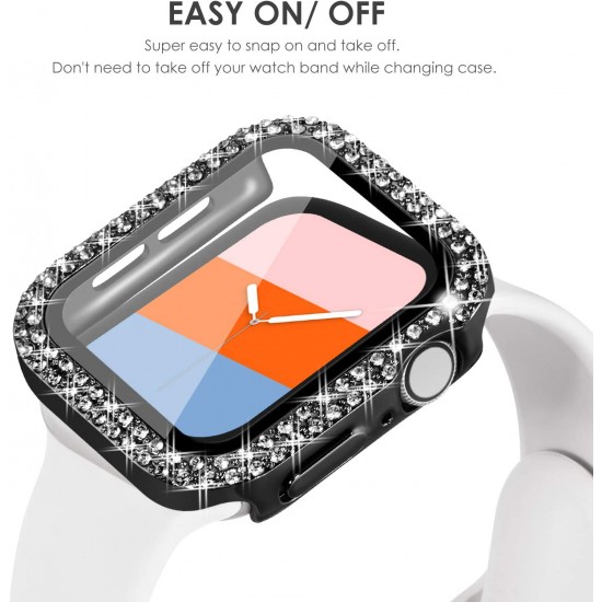 Bling Watch Protective Case with Built-in Screen Protector for Apple Watch Ultra SE Series 8 7 6 5 4 3 2 1