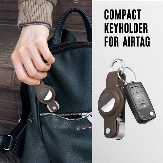 Key Organizer for Airtag, Carbon Fiber Leather Compact Keyholder Compatible with Apple Airtag, Air tag Tracker Keychain with Keyring Holds Key Organizer for Airtag, Carbon Fiber Leather Compact Keyholder Compatible with Apple Airtag, Air tag Tracker Keychain with Keyring Holds