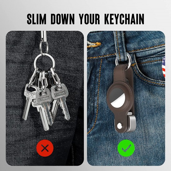 Key Organizer for Airtag, Carbon Fiber Leather Compact Keyholder Compatible with Apple Airtag, Air tag Tracker Keychain with Keyring Holds Key Organizer for Airtag, Carbon Fiber Leather Compact Keyholder Compatible with Apple Airtag, Air tag Tracker Keychain with Keyring Holds