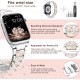 Watch Band for Apple Watch Ultra Series 8 Series 7 6 5 4 3 2 1 SE , Bling Replacement Bracelet Watch Band, Diamond Rhinestone Stainless Steel Metal Wristband Strap