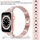 Watch Band for Apple Watch Ultra Series 8 Series 7 6 5 4 3 2 1 SE , Bling Replacement Bracelet Watch Band, Diamond Rhinestone Stainless Steel Metal Wristband Strap