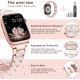 Watch Band for Apple Watch Ultra Series 8 Series 7 6 5 4 3 2 1 SE , Bling Replacement Bracelet Watch Band, Diamond Rhinestone Stainless Steel Metal Wristband Strap