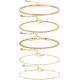 Gold Bracelets for Women 14K Gold Herringbone Bracelets Sets Dainty Herringbone Jewelry Stackable Figaro Chain Paperclip Link Chain Cute Anklet Bracelet Pack Gifts for Women Girls